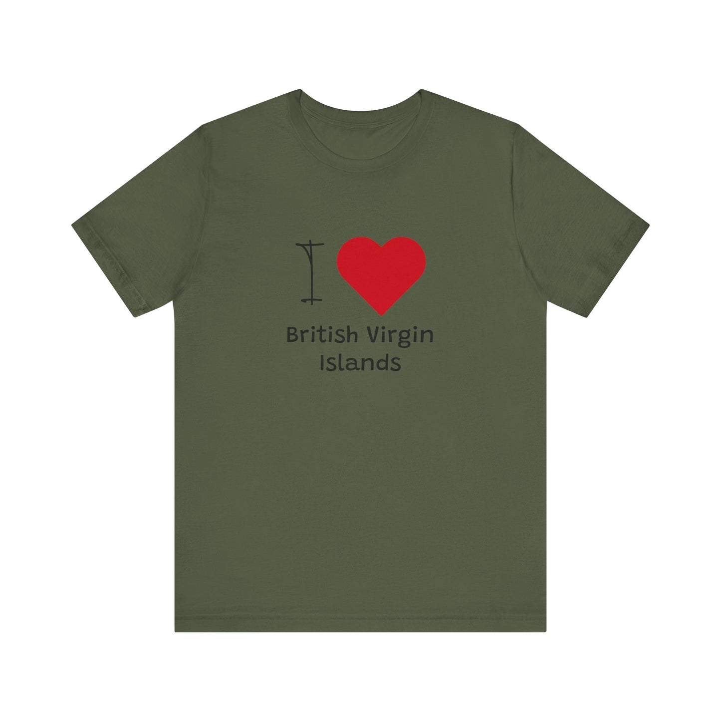 I Love British Virigin Island Unisex Jersey Short Sleeve Tee