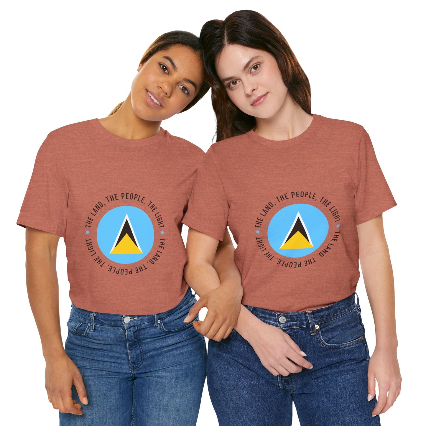 Unisex Jersey Korte Mouw Saint Lucia Vlag Shirt