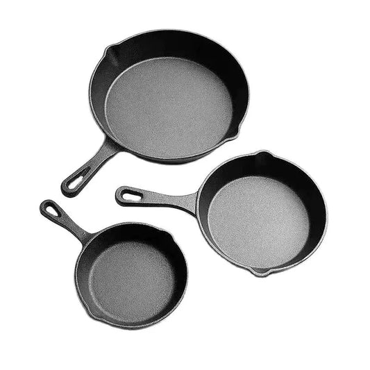 Cast iron cooking pan set s